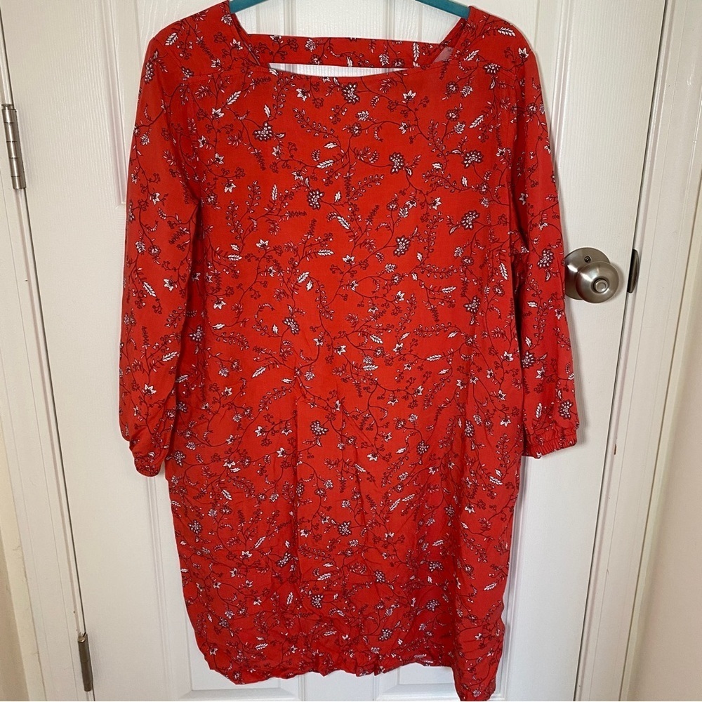 Red floral dress from Gap